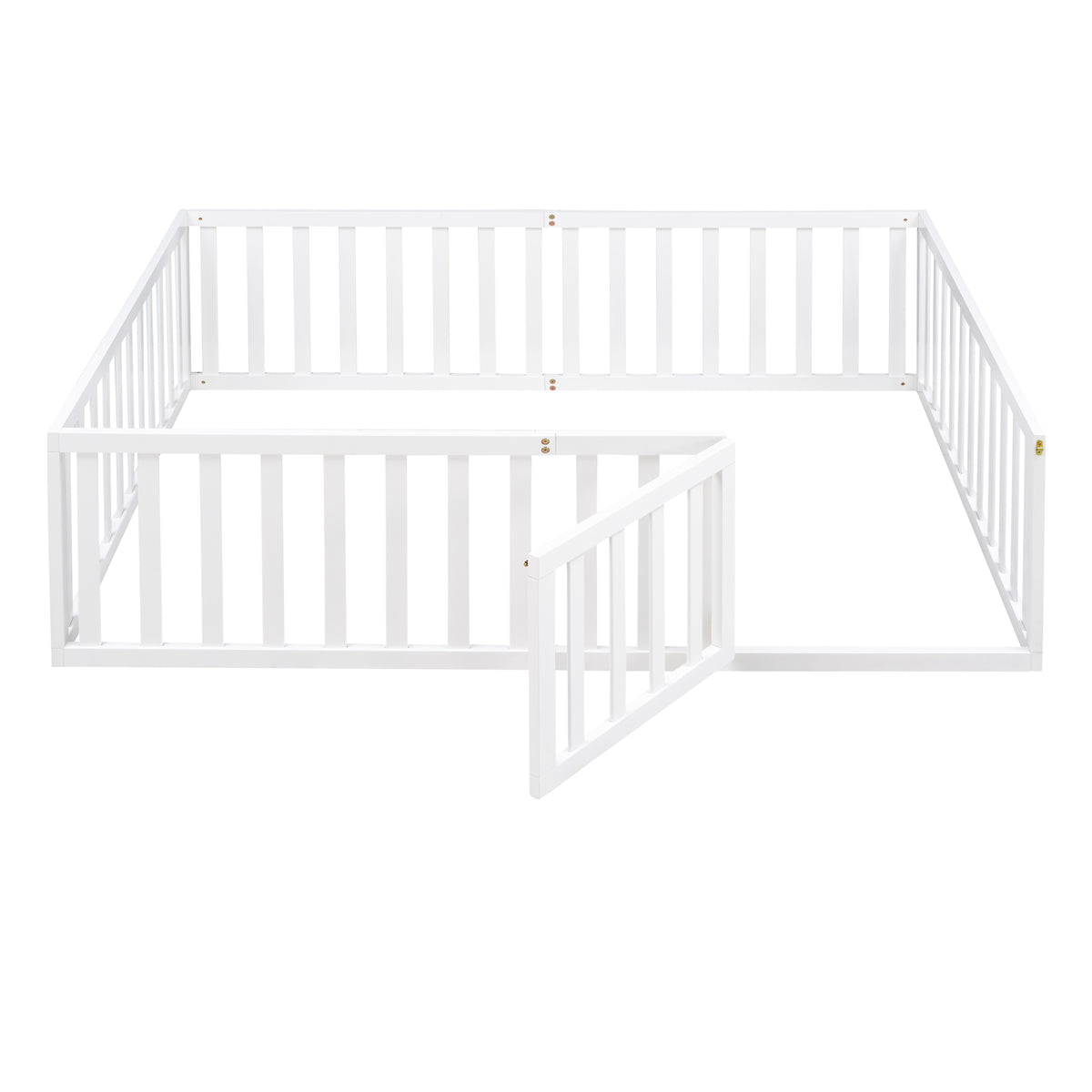 Full Size Wood Daybed Frame With Fence, White Old Sku:Wf289662Aak White Solid Wood