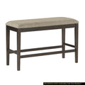 Dark Brown Finish Counter Height Bench 1Pc Fabric Upholstered Casual Style Dining Room Furniture Brown Mix Dining Room Wood