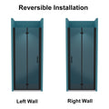 32 To 33 3 8 In. W X 72 In. H Bi Fold Semi Frameless Shower Doors In Matte Black With Clear Glass Matte Black Aluminium