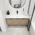 48 Inch Bathroom Cabinet With Sink,Soft Close Doors And Drawer,Float Mounting Design,48X18 Kd Packing 1 Imitative Oak 2 Bathroom Wall Mounted Modern Plywood