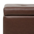 Storage Ottoman With Wooden Legs, Faux Leather Ottoman With Storage For Living Room, Bedroom & Hallway, Ottoman Foot Rest, 38.4