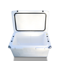 White Outdoor Camping Picnic Fishing Portable Cooler 65Qt Portable Insulated Cooler Box Antique White Abs Plastic