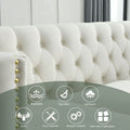 Contact Us For 3D Modeling Velvet Sofa For Living Room,Buttons Tufted Square Arm Couch, Modern Couch Upholstered Button And Metal Legs, Sofa Couch For Bedroom, Beige Velvet ,2Pcs Beige Foam Velvet