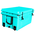Hot Selling Blue Color 65Qt Outdoor Cooler Fish Ice Chest Box 2022 Popular Camping Cooler Box Blue Abs Plastic