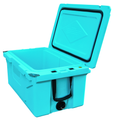 Hot Selling Blue Color 65Qt Outdoor Cooler Fish Ice Chest Box 2022 Popular Camping Cooler Box Blue Abs Plastic