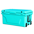 Hot Selling Blue Color 65Qt Outdoor Cooler Fish Ice Chest Box 2022 Popular Camping Cooler Box Blue Abs Plastic
