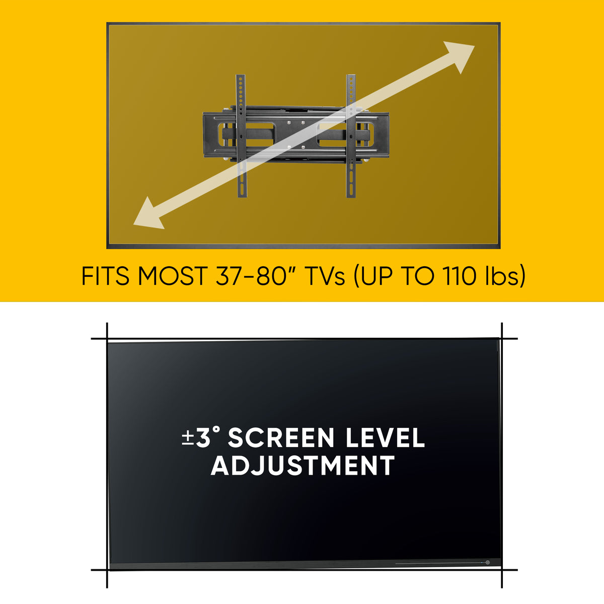 Full Motion, Crafted Steel, Outdoor, Tv Mount Black 70 79 Inches Metal Metal