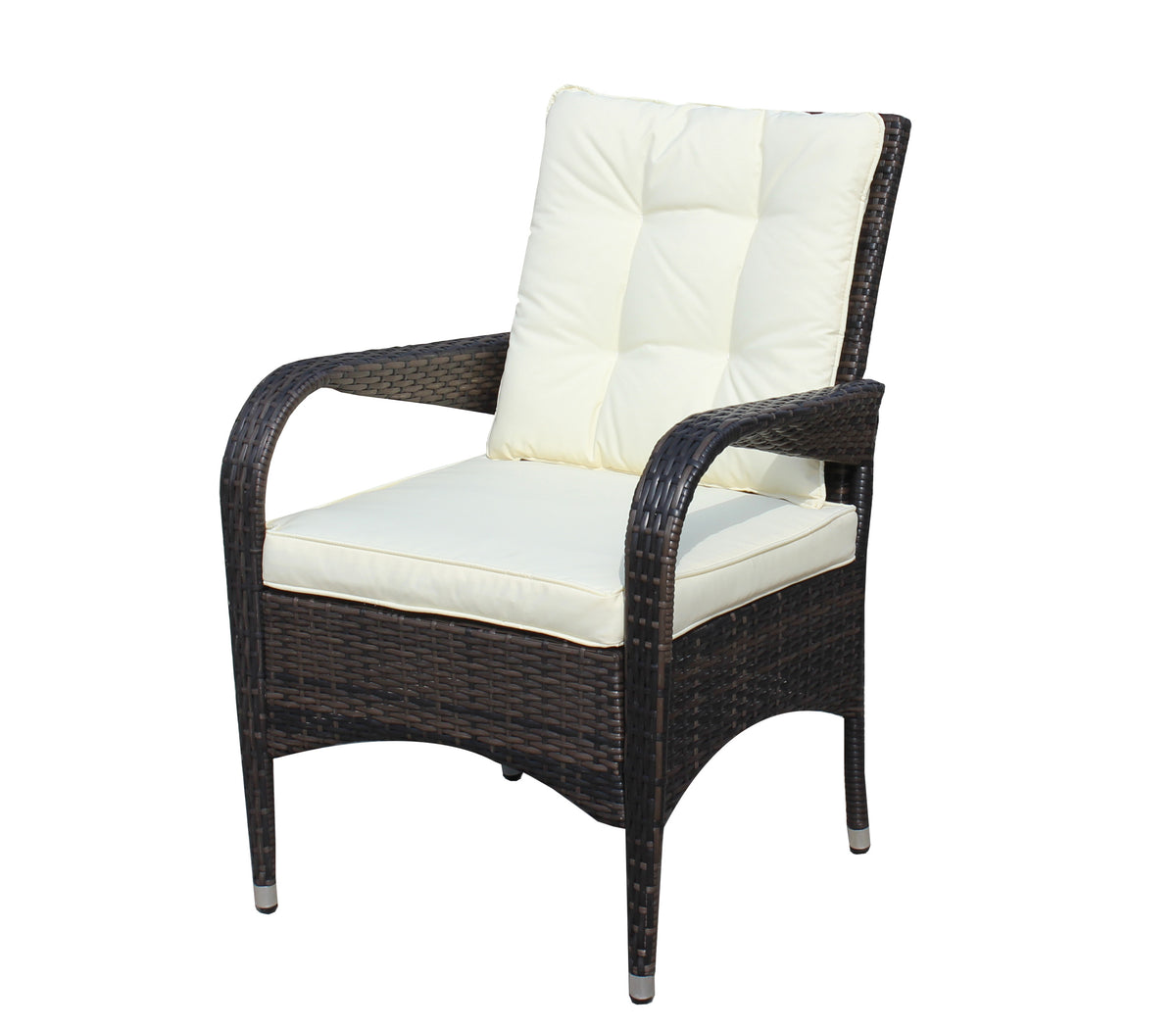 2 Piece Liberatore Dining Chairs With Cushions Beige Cushion Brown Iron