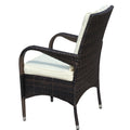 2 Piece Liberatore Dining Chairs With Cushions Beige Cushion Brown Iron