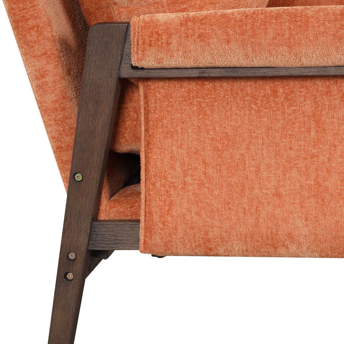 Mid Century Modern Velvet Accent Chair,Leisure Chair With Solid Wood And Thick Seat Cushion For Living Room,Bedroom,Studio,Orange Orange Foam Velvet