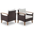 4 Piece Garden Furniture, Patio Seating Set, Pe Rattan Outdoor Sofa Set, Wood Table And Legs, Brown And Beige Yes Beige Polyurethane Foam Polyester,Wicker