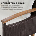 4 Piece Garden Furniture, Patio Seating Set, Pe Rattan Outdoor Sofa Set, Wood Table And Legs, Brown And Beige Yes Beige Polyurethane Foam Polyester,Wicker