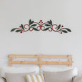32 Inch Olive Branch Metal Wall Decor, Green And Brown Green Metal