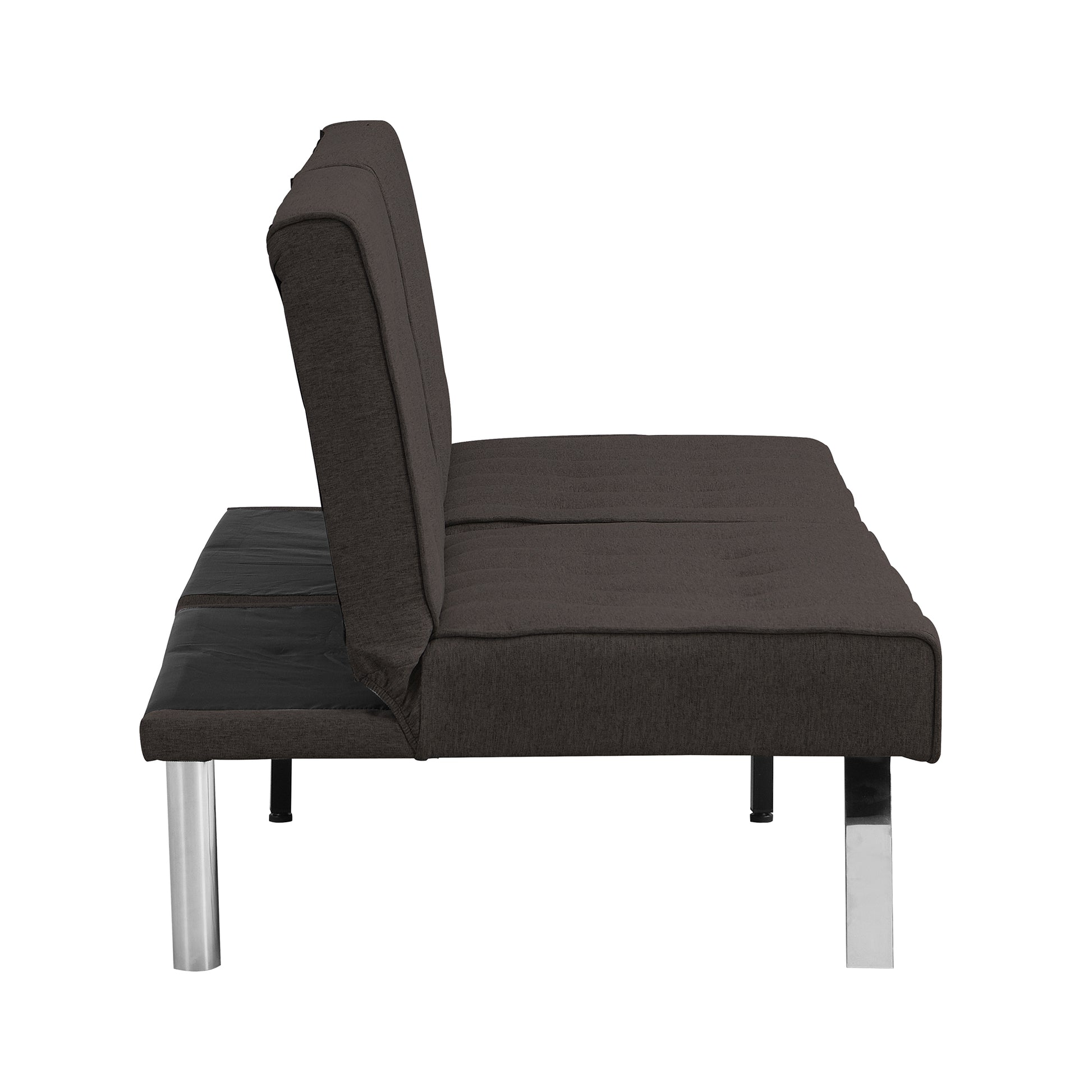Wood Frame, Stainless Leg, Futon, Sofa Bed Espresso Espresso Fabric