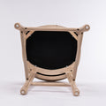 French Country Wooden Barstools With Upholstered Seatingbeige And Natural Set Of 2 Beige Fabric Solid Wood Mdf