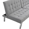 Wood Frame, Stainless Leg, Futon, Sofa Bed Grey Grey Fabric