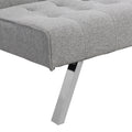 Wood Frame, Stainless Leg, Futon, Sofa Bed Grey Grey Fabric