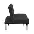 Wood Frame, Stainless Leg, Futon, Sofa Bed Black Black Fabric 2 Seat