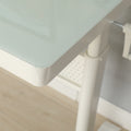 48 X 24 Inches Tempered Glass Standing Desk With Metal Draweradjustable Height Stand Up Desk, Sit Stand Home Office Desk, Ergonomic Workstation White Glass Steel