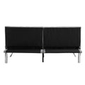 Wood Frame, Stainless Leg, Futon, Sofa Bed Grey Grey Fabric