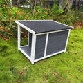 Puppy Dog Kennel ,Waterproof Dog Cage, Wooden Dog House With Porch Deck Gray Solid Wood