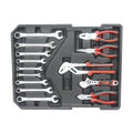 Black Hand Tool Box With 4 Layers Of Toolset And Wheels Black Plastic