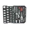 Black Hand Tool Box With 4 Layers Of Toolset And Wheels Black Plastic