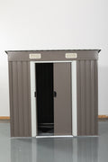 6Ft X 4Ft Outdoor Metal Storage Shed Grey Iron