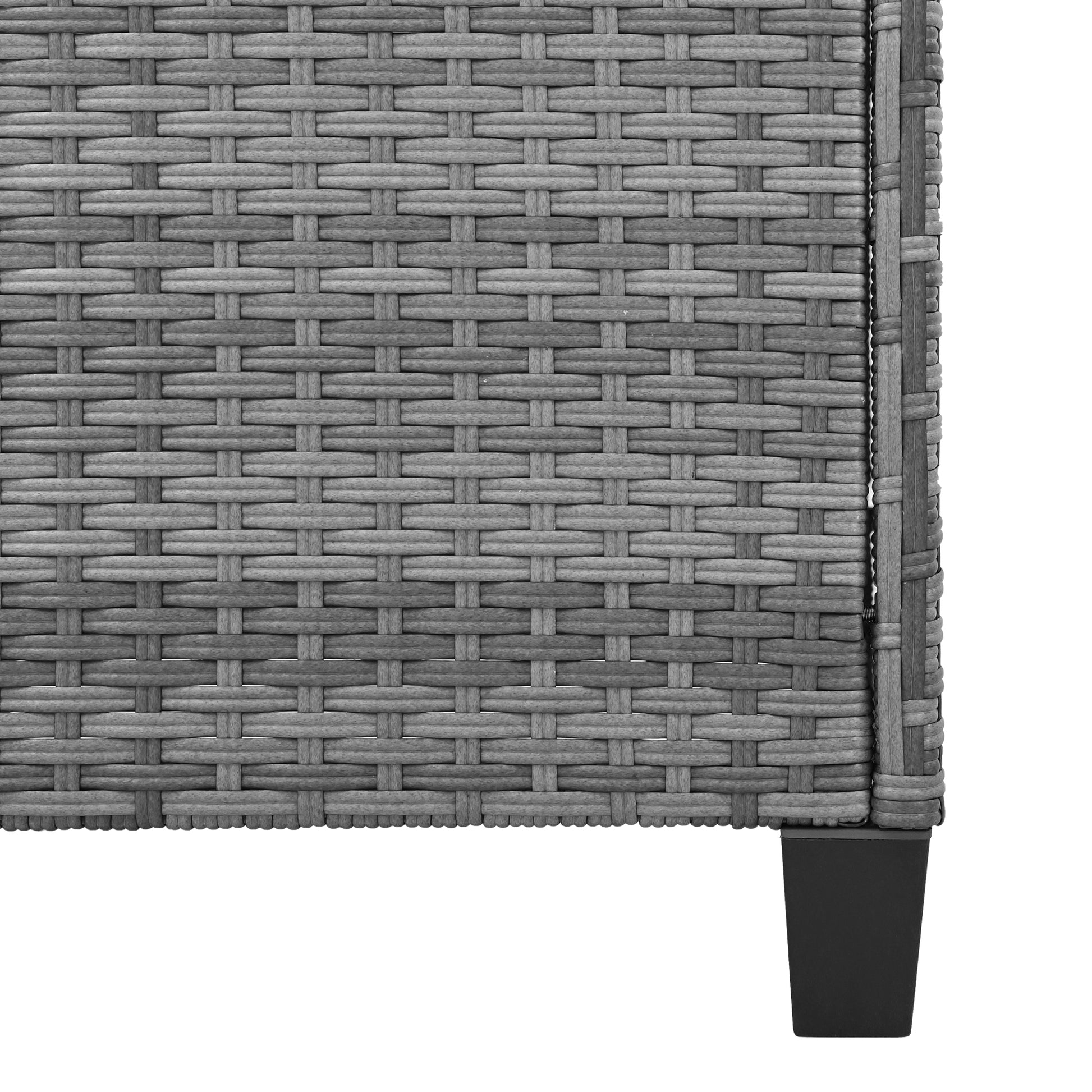 Outdoor Rattan Two Person Combination With Coffee Table, Adjustable, Suitable For Courtyard, Swimming Pool, Balcony Gray Hdpe