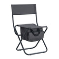 2 Piece Folding Outdoor Chair With Storage Bag, Portable Chair For Indoor, Outdoor Camping, Picnics And Fishing,Grey Gray Steel