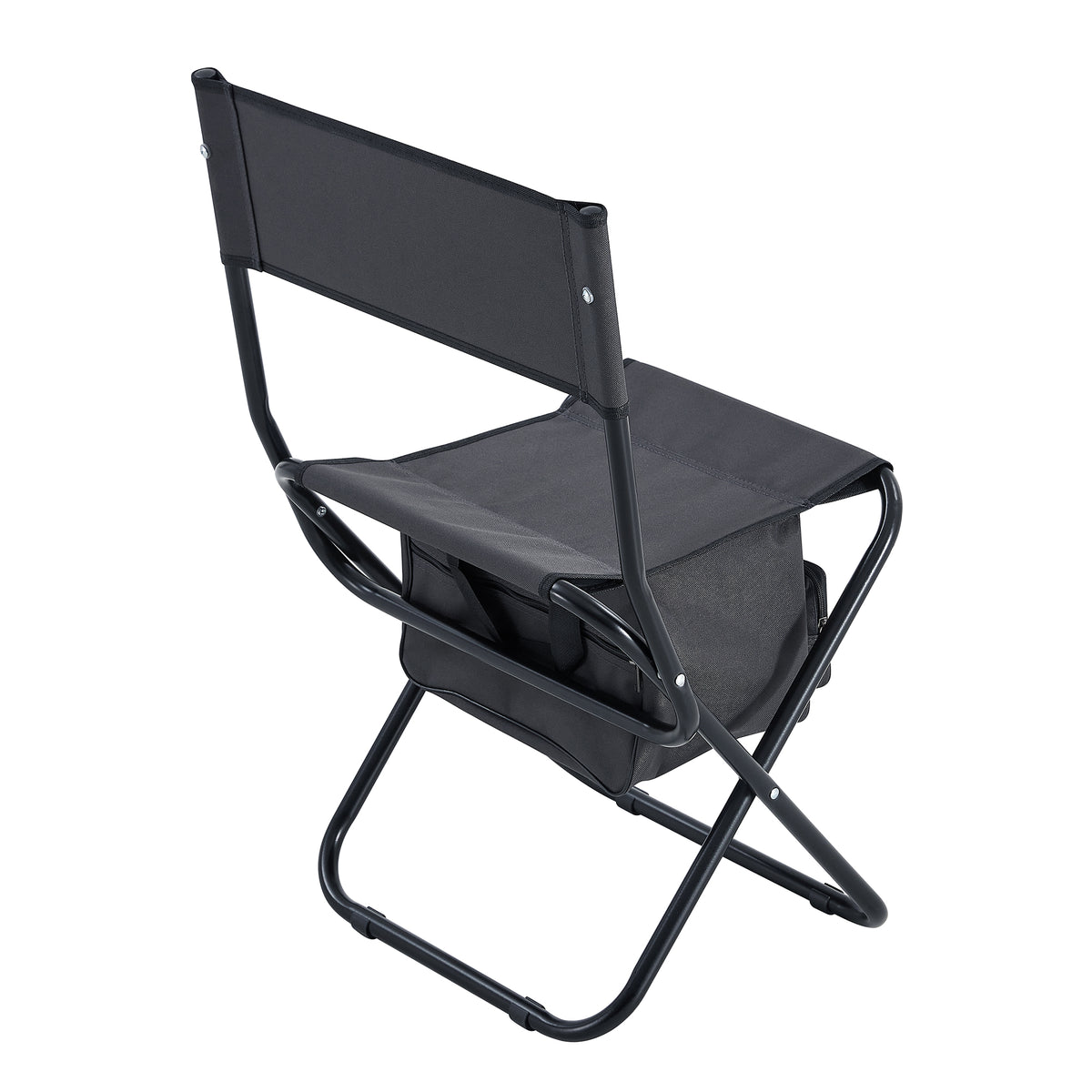 2 Piece Folding Outdoor Chair With Storage Bag, Portable Chair For Indoor, Outdoor Camping, Picnics And Fishing,Grey Gray Steel