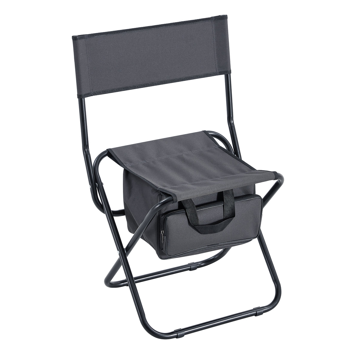 Set Of 3, Folding Outdoor Table And Chairs Set For Indoor, Outdoor Camping, Picnics, Beach,Backyard, Bbq, Party, Patio, Black Gray Black Aluminum