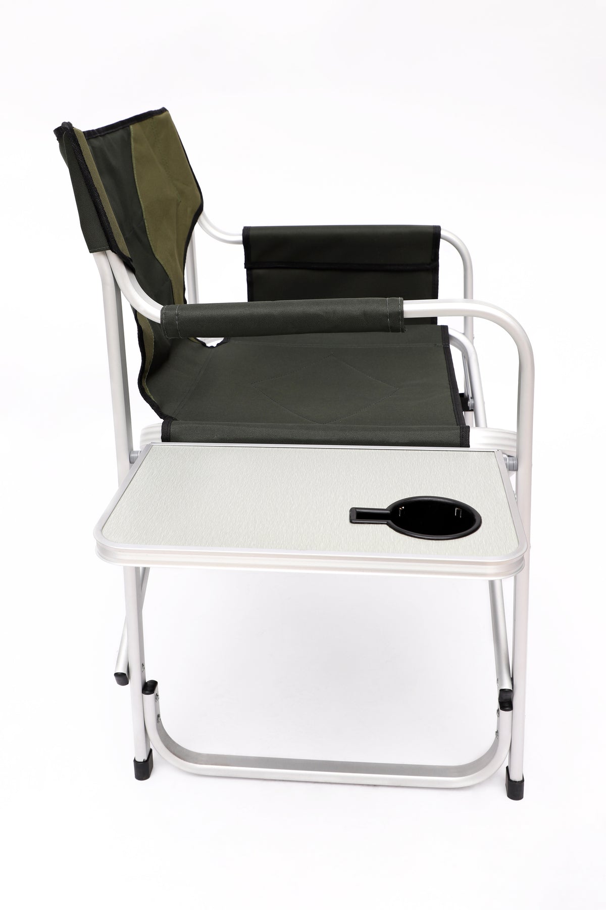 2 Piece Padded Folding Outdoor Chair With Side Table And Storage Pockets,Lightweight Oversized Directors Chair For Indoor, Outdoor Camping, Picnics And Fishing,Green Green Aluminum