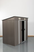 6Ft X 4Ft Outdoor Metal Storage Shed Grey Iron
