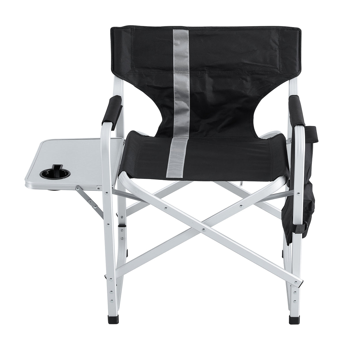 Set Of 3, Folding Outdoor Table And Chairs Set For Indoor, Outdoor Camping, Picnics, Beach,Backyard, Bbq, Party, Patio, Black Gray Black Aluminum