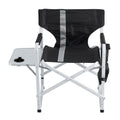 Set Of 3, Folding Outdoor Table And Chairs Set For Indoor, Outdoor Camping, Picnics, Beach,Backyard, Bbq, Party, Patio, Black Gray Black Aluminum