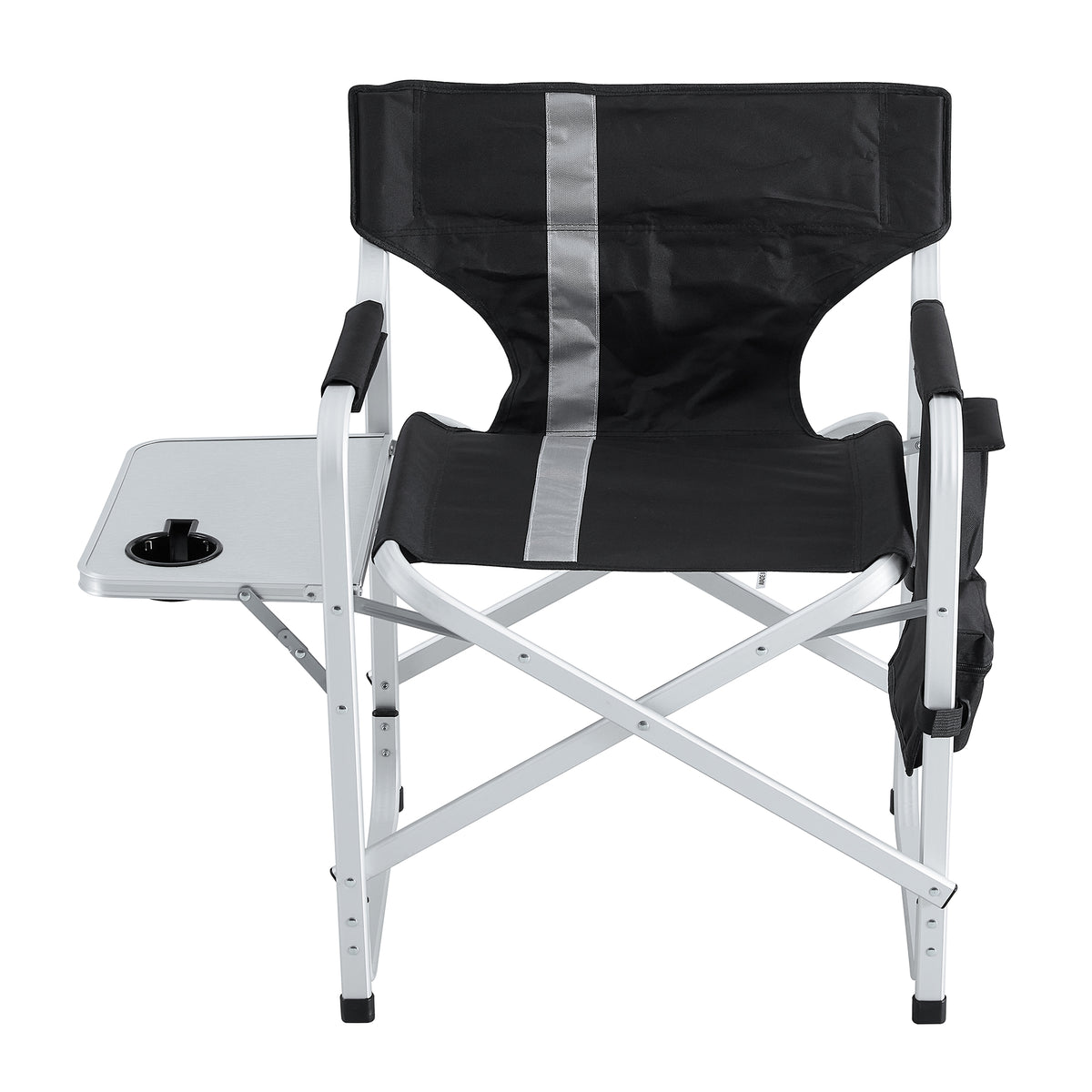 Set Of 3, Folding Outdoor Table And Chairs Set For Indoor, Outdoor Camping, Picnics, Beach,Backyard, Bbq, Party, Patio, Black Gray Black Aluminum