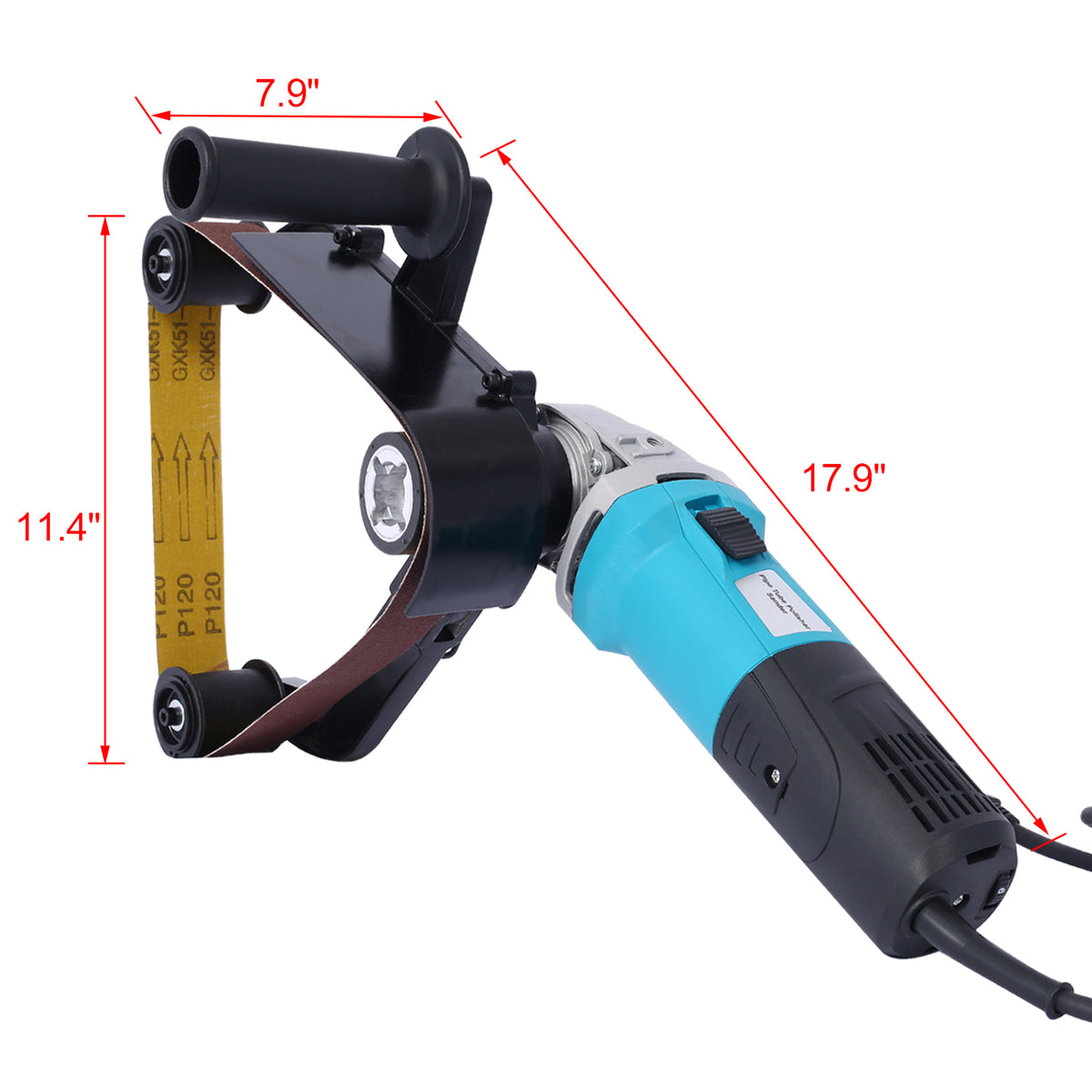 Stainless Steel Tube Belt Sander Polisher,Pipe Sander,Belt Grinder,110V 1300W With Alumina Oxide Sanding Grinding And Polishing Blue Plastic