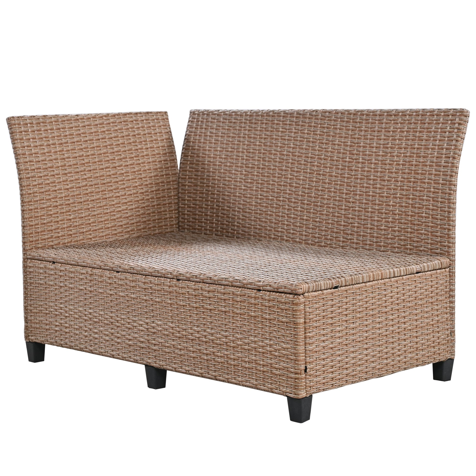 Tomax 5 Piece Outdoor Patio Rattan Sofa Set, Sectional Pe Wicker L Shaped Garden Furniture Set With 2 Extendable Side Tables, Dining Table And Washable Covers For Backyard, Poolside, Indoor, Brown
