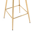 26 Inch Set Of 2 Bar Stools,With Chrome Footrest And Base Velvet Golden Leg Simple Bar Stool,Gray Gray Foam Fabric