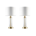 Clarity Glass Cylinder Table Lamp Set Of 2 Gold Cotton