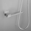Wall Mounted Shower System Combo With Hand Shower, 16 Inch Shower Head And Tub Spout Brushed Nickel Brass