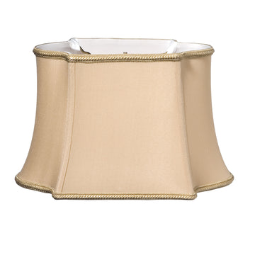 Slant Fancy Oblong Softback Lampshade With Washer Fitter, Vintage Gold Gold Shantung