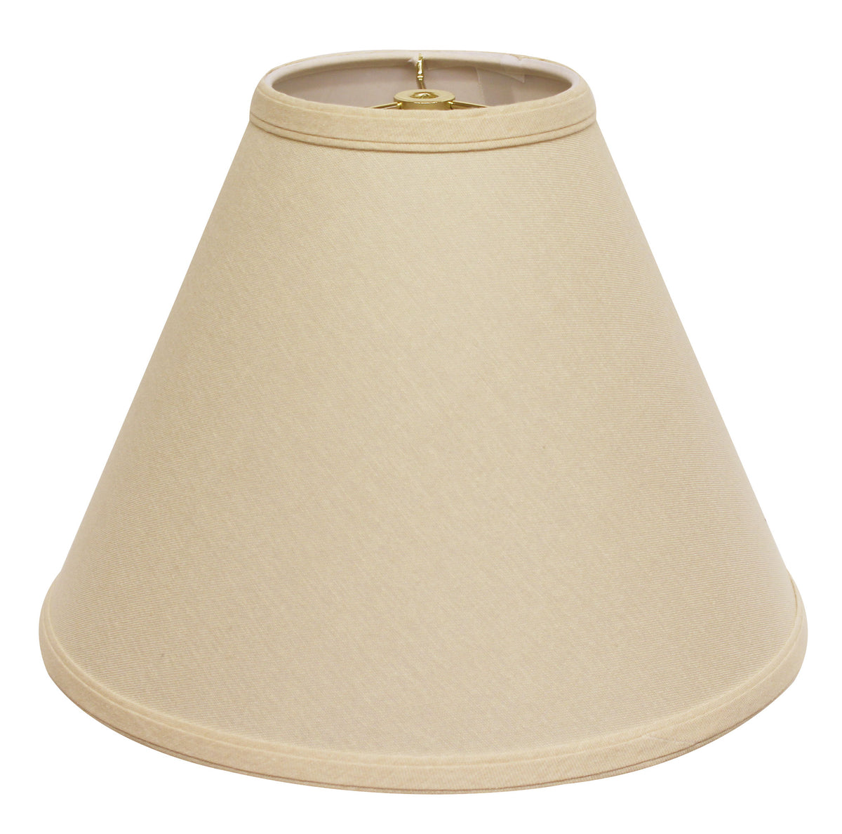 Deep Cone Hardback Lampshade With Washer Fitter, Beige Color Fabric Lampshade For Table Lamps, Natural Linen, 6" Top X 19" Bottom X 13" Height Beige Linen