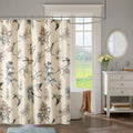 Printed Cotton Shower Curtain Khaki Cotton