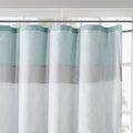 Printed And Embroidered Shower Curtain Seafoam Microfiber