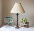 Deep Cone Hardback Lampshade With Washer Fitter, Beige Color Fabric Lampshade For Table Lamps, Natural Linen, 6