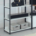 Fiona White Freestanding Walk In Wood Closet System With Metal Frame White Mdf Melamine