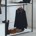 Fiona White Freestanding Walk In Wood Closet System With Metal Frame White Mdf Melamine
