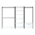 Fiona White Freestanding Walk In Wood Closet System With Metal Frame White Mdf Melamine